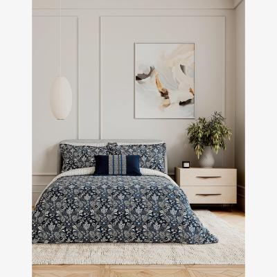 Marks & Spencer Bedeck Of Belfast Cotton Percale Yara Bedding Set - 6FT - Navy, Navy