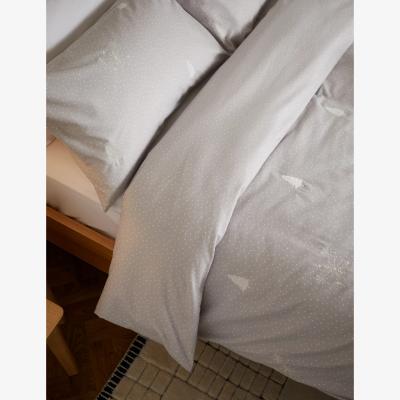 Marks & Spencer M&S Pure Brushed Cotton Snowflake Embroidered Bedding Set - 6FT - Grey Mix, Grey Mix
