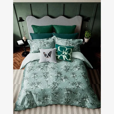 Marks & Spencer Ted Baker Sateen Belmar Floral Bedding Set - 6FT - Mint, Mint