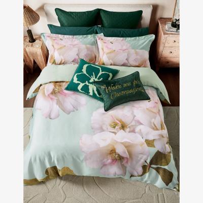 Marks & Spencer Ted Baker Sateen Gardenia Floral Bedding Set - 6FT - Mint, Mint