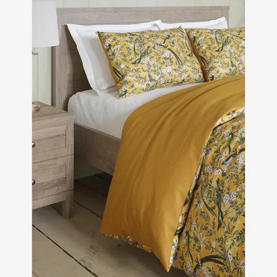 Marks & Spencer M&S Sateen Birds Bedding Set - 6FT - Ochre, Ochre