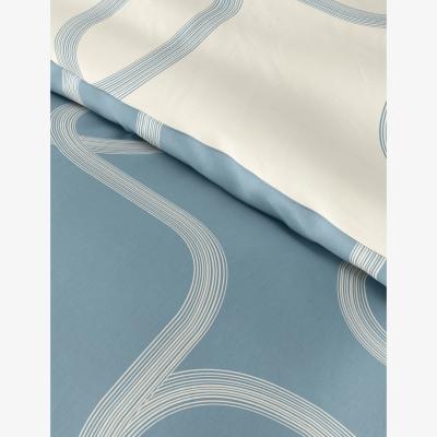 Marks & Spencer M&S Cotton Blend Geometric Bedding Set - 6FT - Blue Mix, Blue Mix