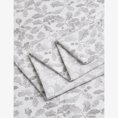 Marks & Spencer M&S Pure Brushed Cotton Oak Leaf Bedding Set - 6FT - Natural Mix, Natural Mix