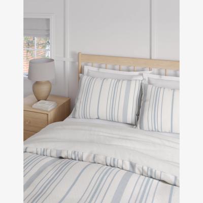 Marks & Spencer M&S Pure Cotton Striped Bedding Set - 6FT - Blue, Blue
