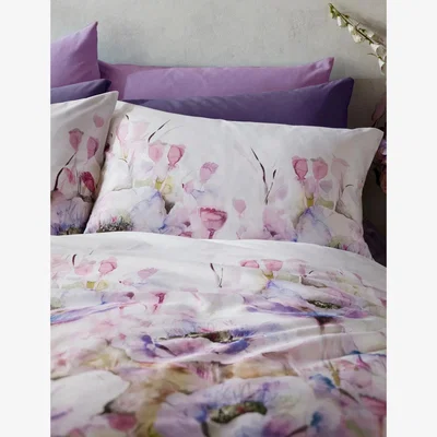 Marks & Spencer Voyage Maison Pure Cotton Sateen Papavera Bedding Set - 6FT - Violet, Violet