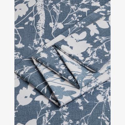 Marks & Spencer M&S Pure Brushed Cotton Autumn Leaves Bedding Set - 6FT - Slate Blue, Slate Blue