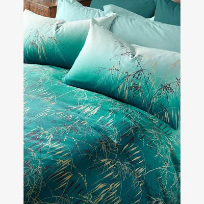 Marks & Spencer Clarissa Hulse Pure Cotton Sateen Meadowgrass Bedding Set - 6FT - Teal, Teal
