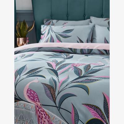 Marks & Spencer Sara Miller Sateen Ornamental Peacock Bedding Set - 6FT - Blue, Blue