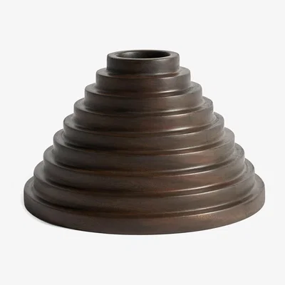 Made in Design Cities - Babylon Pot - / Mahogany carving - Hand-made by Ethnicraft Natural wood