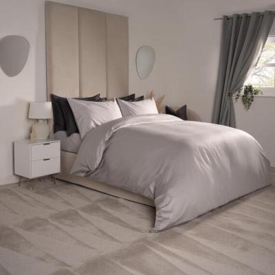 The Range 400TC Soft Cotton Duvet Cover Pillowcase Bedding Set - Silver / Super King