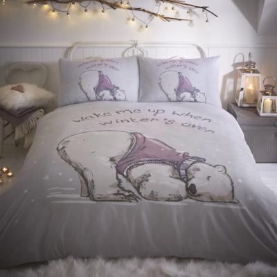 The Range Lazy Bear Duvet Set - Grey / Super King / Superking