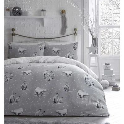 The Range Penguins and Bear Duvet Cover and Pillowcase Set - Super King