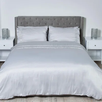 The Range Glamour Diamante Duvet Cover and Pillowcase Set - Silver / Superking