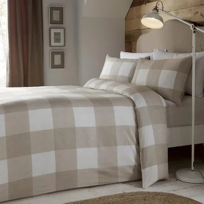 The Range Newquay Duvet Cover and Pillowcase Set - Natural / Super King