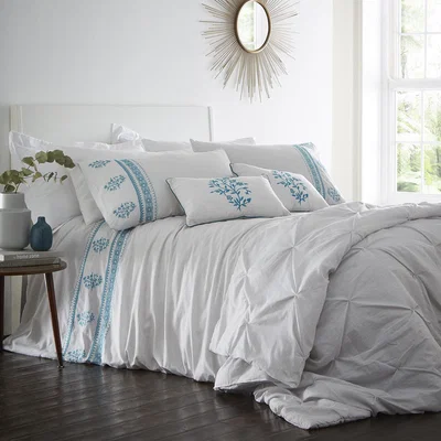 The Range Louisiana Duvet Cover and Pillowcase Set - Teal / Super King