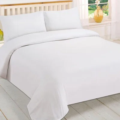 The Range Brentfords Plain Duvet Cover With Pillowcase Bedding Set - White / Super King size / 37cm