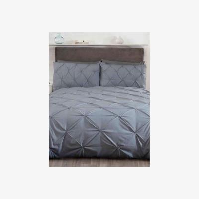 The Range Balmoral Pintuck Duvet Cover Set - Grey / Superking