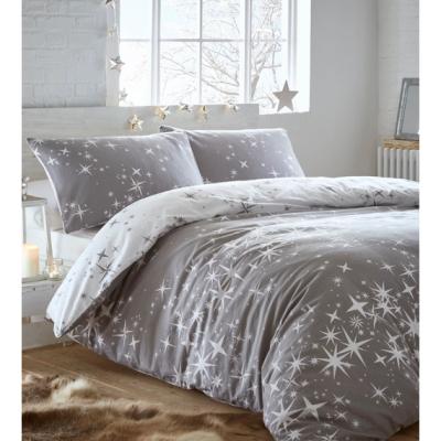The Range Flannelette Galaxy Duvet Cover and Pillowcase Set - Grey / Superking