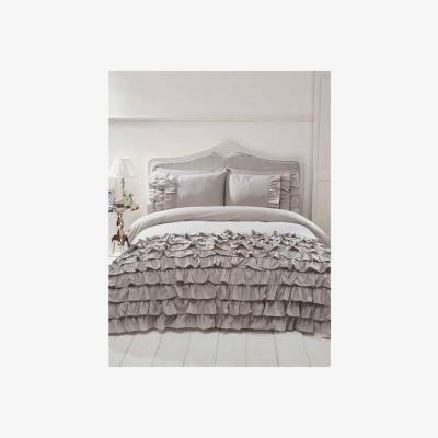 The Range Flamenco Ruffled Duvet Cover Set - Grey / Superking