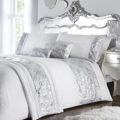The Range Krista Duvet Cover and Pillowcase Set - Silver / Super King