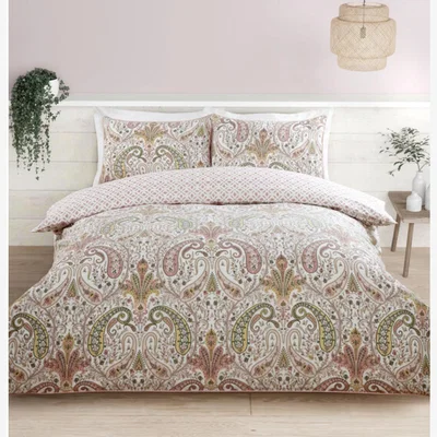 The Range Paisley Piped Edge Duvet Cover and Pillowcase Set - King size