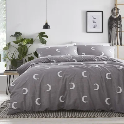 The Range Crescent Duvet Set - Grey / Superking