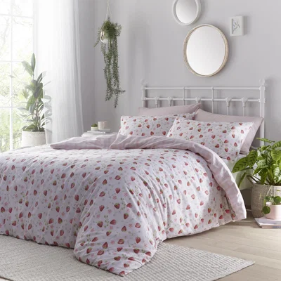 The Range Strawberry Fields Duvet Set - Pink / Superking