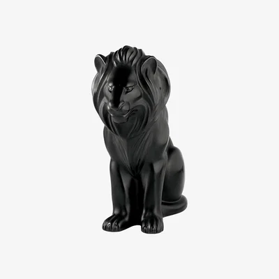 Amara Lalique - Lions Sculpture - Limited Edition - Black