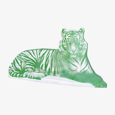 Amara Jonathan Adler - Acrylic Tiger Sculpture - Green