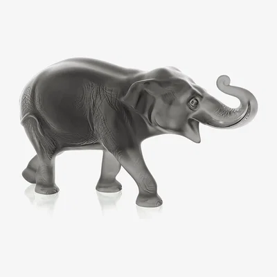 Amara Lalique - Sumatra Limited Edition Elephant Sculpture - Grey