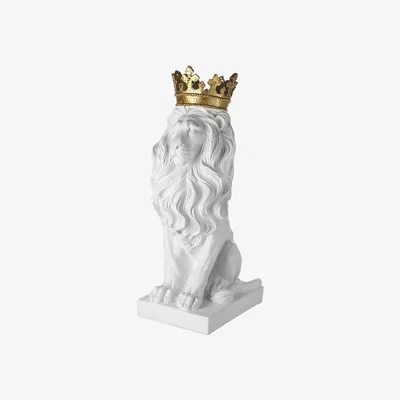 Amara Parlane - King Lion Ornament - White/Gold