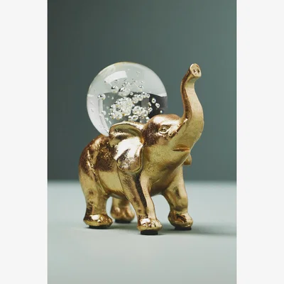 Anthropologie Gold Elephant Orb Decorative Object