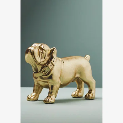 Anthropologie Gold Bulldog Decorative Object