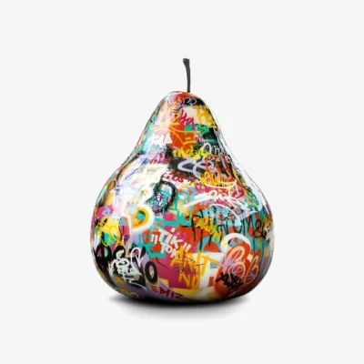Andrew Martin Pear - Graffiti (95Cm X 100Cm), Fruit Sculpture, 95cm x 100cm - Andrew Martin