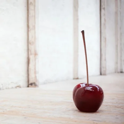 Andrew Martin Cherry Glazed Bordeaux, Fruit Sculpture, 12cm x 10cm - Andrew Martin