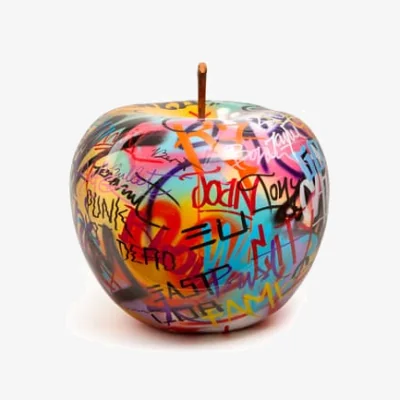 Andrew Martin Apple - Graffiti (95Cm X 80Cm), Fruit Sculpture, 95cm x 80cm - Andrew Martin