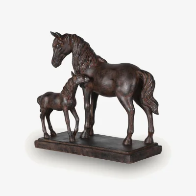 Arighi Bianchi Mare & Foal Sculpture