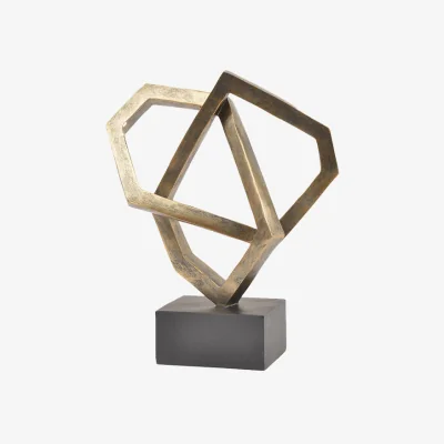 Arighi Bianchi Antique Bronze Cubist Sculpture