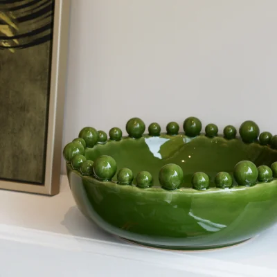 Arighi Bianchi Green Ceramic Bobble Bowl