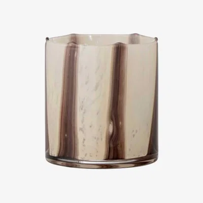 Barker and Stonehouse NATURAL STRIPED GLASS VOTIVE, Neutral | Barker & Stonehouse