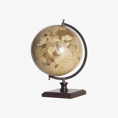 Barker and Stonehouse World Globe On Wood Base Mango Wood | Barker & Stonehouse