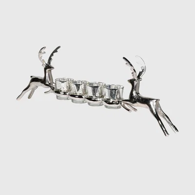 Barker and Stonehouse Reindeer Votive Holder, Silver | Barker & Stonehouse