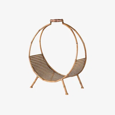Barker and Stonehouse Natural Round Log Holder, Brown | Barker & Stonehouse