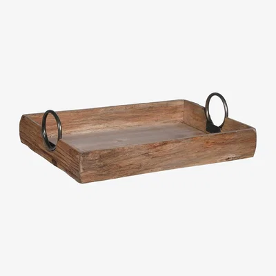 Barker and Stonehouse Wooden Tray, Brown | Barker & Stonehouse