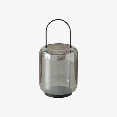 Barker and Stonehouse Medium Smoked Glass Hurricane, Grey | Barker & Stonehouse