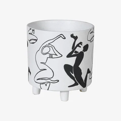 Barker and Stonehouse Dancing Figures Planter, White | Barker & Stonehouse