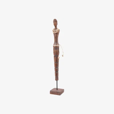 Barker and Stonehouse Wooden Head Dress Figurine, Brown Mango Wood | Barker & Stonehouse