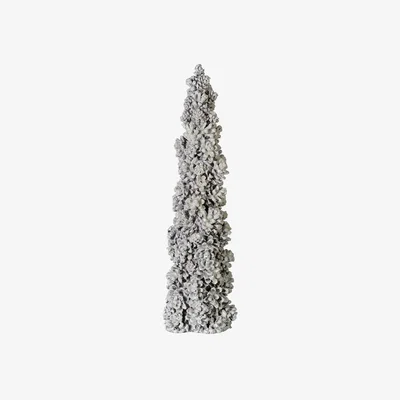 Barker and Stonehouse Medium Frosted Pinecone Tree, Grey Polyresin | Barker & Stonehouse