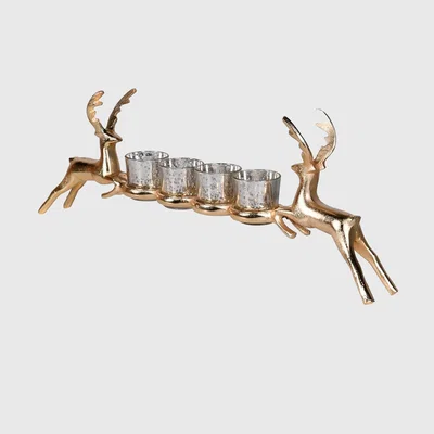 Barker and Stonehouse Gold Reindeer Votive Holder | Barker & Stonehouse