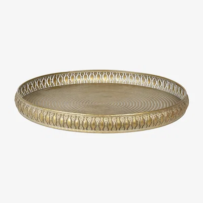 Barker and Stonehouse Oversized Filigree Tray, Gold | Barker & Stonehouse